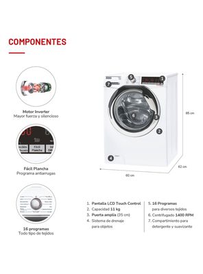 Imagen 2 del producto Lavadora Carga Frontal 11 Kg TH-WM11K