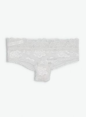 Calzón Bikini Tejido Encaje Diseño Flores