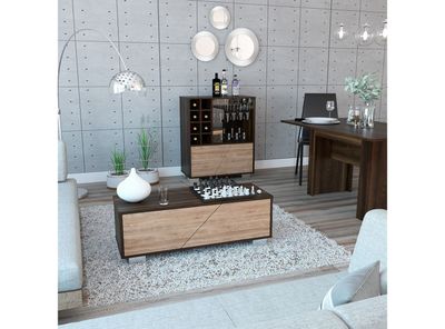 Imagen 2 del producto Combo Muebles Fraktal Habano Miel Bar + Mesa Centro