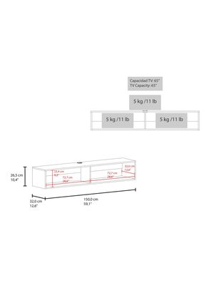 Imagen 2 del producto Panel TV 65'' R-150 26.5x150x32 cm Cartagena