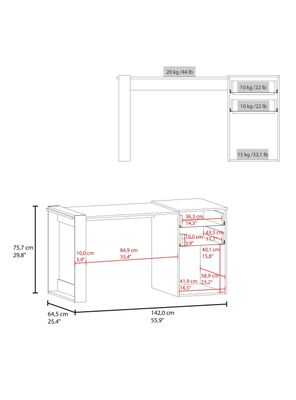 Imagen 2 del producto Escritorio Recto 2 Cajones 1 Puerta Office Cartagena y Plomo