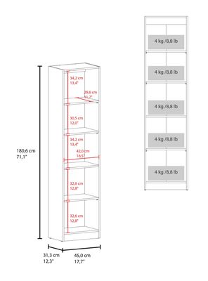 Imagen 2 del producto Vitrina 1 Puerta Home-E6 Wengue 180.6x45x31.3 cm