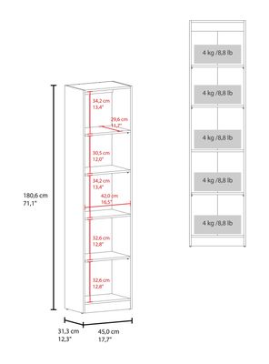 Imagen 2 del producto Vitrina 1 Puerta Home-E6 Milan y Blanco 180.6x45x31.3 cm