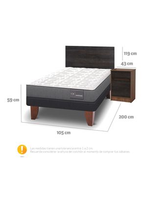 Imagen 2 del producto Cama Europea Anatomic 1.5 Plazas + Muebles Espresso