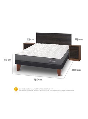 Imagen 2 del producto Cama Europea Anatomic 2 Plazas + Set Muebles Espresso