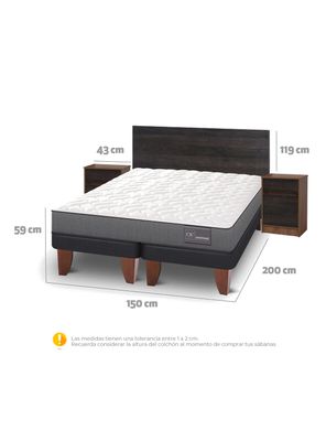 Imagen 2 del producto Cama Europea Anatomic 2 Plazas Base Dividida + Set Muebles Espresso