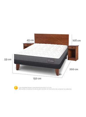 Imagen 2 del producto Cama Europea Anatomic 2 Plazas + Set Muebles Villarrica