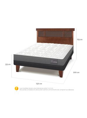 Imagen 2 del producto Cama Europea Anatomic 2 Plazas + Respaldo Dublín Caramelo
