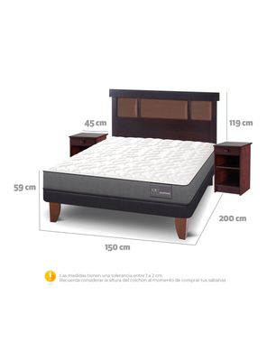 Imagen 2 del producto Cama Europea Anatomic 2 Plazas + Set Muebles Dublín Chocolate