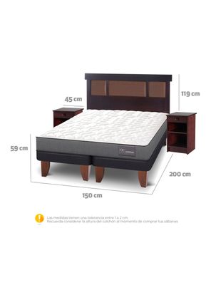 Imagen 2 del producto Cama Europea Anatomic 2 Plazas Base Dividida + Set Muebles Dublín Chocolate