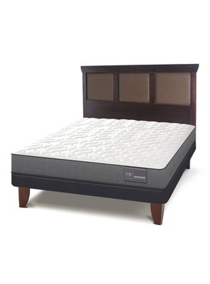 Cama Europea Anatomic 2 Plazas + Respaldo Torino Chocolate