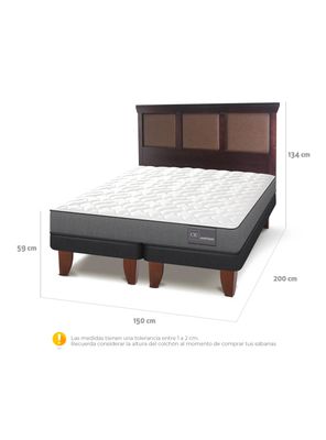 Imagen 2 del producto Cama Europea Anatomic Base Dividida 2 Plazas + Respaldo Torino Chocolate