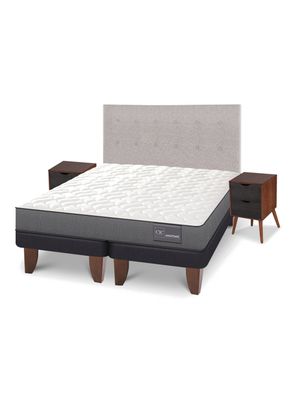 Cama Europea Anatomic 2 Plazas Base Dividida + Set Tigris