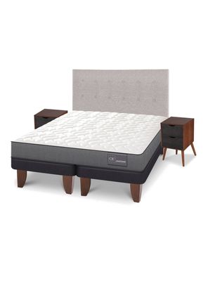 Cama Europea Anat King + Set Muebles Tigris