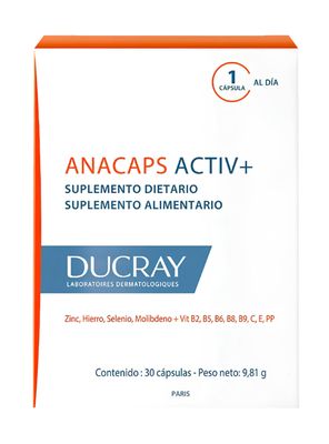 Anacaps Activ + 30 Cápsulas Cabello y Uñas
