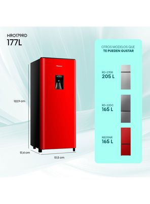 Imagen 2 del producto Refrigerador Top Mount Frío Directo 177 Litros HRO179RD