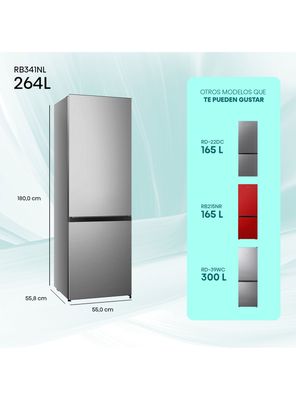Imagen 2 del producto Refrigerador Bottom Freezer 262 Litros RB341NL