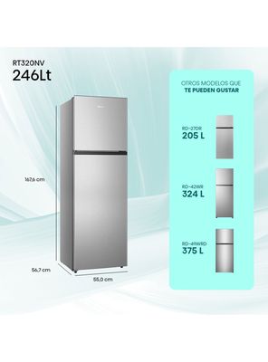Imagen 2 del producto Refrigerador Top Mount No Fost 246 Litros RT320NV