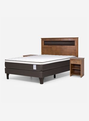 Cama Europea New Style 4 Plus 2 Plazas + Set Mueble Ferrara