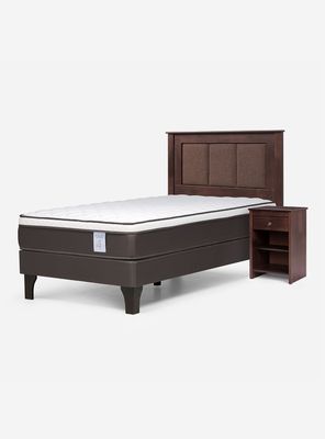 Cama Europea New Style 4 Plus 1 Plaza + Set Mueble Rachel