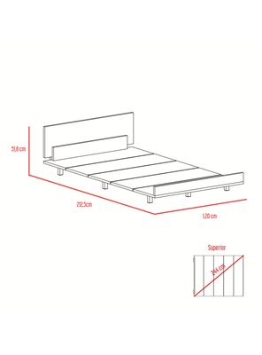 Imagen 2 del producto Set Base Cama 2 Plazas + 2 Cómodas Kaia Miel Y Blanco