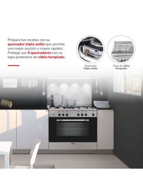 Imagen 2 del producto Cocina a Gas 5 Quemadores Florencia 2 Gris