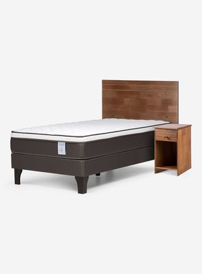 Cama Europea New Style 4 Plus 1 Plaza + Set Muebles Tabor
