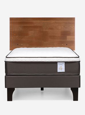 Imagen 2 del producto Cama Europea New Style 4 Plus 1 Plaza + Respaldo Tabor Café