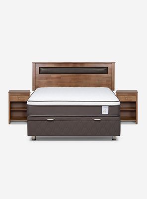 Imagen 2 del producto Boxet New Style 4 Plus 2 Plazas + Velador Respaldo Ferrara