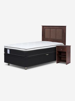 Boxet New Style 6 1.5 Plazas + Set Respaldo Velador Rachel