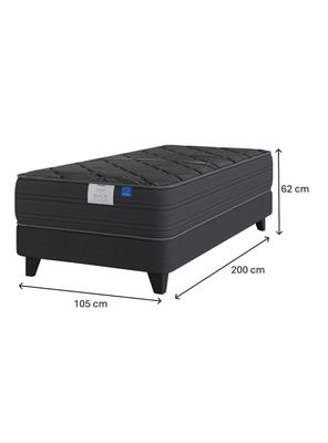 Imagen 2 del producto Cama Europea 1.5 Plazas Black Base Normal Respaldo