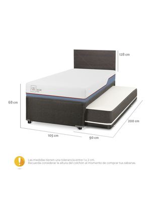 Imagen 2 del producto Diván Excellence Plus Back 1.5 Plazas + Respaldo Villarrica