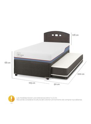 Imagen 2 del producto Diván Excellence Plus Back 1.5 Plazas + Respaldo Gales