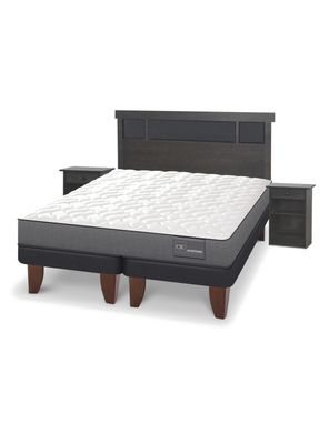 Cama Europea Anatomic 2 Plazas Base Dividida + Set de Muebles Dublín