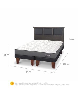 Imagen 2 del producto Cama Europea Anatomic Base Dividida 2 Plazas + Respaldo Torino Gris