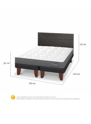 Imagen 2 del producto Cama Europea Anatomic King + Respaldo Villarrica Gris