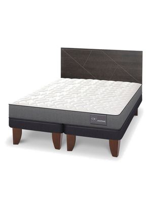 Cama Europea Anatomic King + Respaldo Villarrica Gris