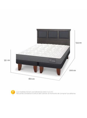 Imagen 2 del producto Cama Europea Anatomic King + Respaldo Torino gris