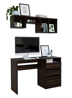 Combo: TuHome Escritorio Office 7 + Repisa Wall 1B TuHome