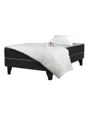Cama Europea Cadiz 1.5 Plazas 190 cm + Set Textil