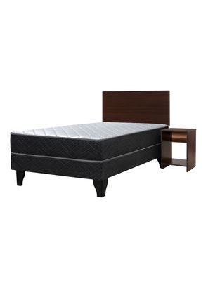 Cama Europea Cadiz 1.5 Plazas 190 cm + Set de Muebles Castilla