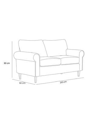 Imagen 2 del producto Sofá Retro 3 Cuerpos Tela