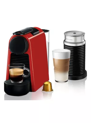 Nespresso Cafetera De Cápsulas Essenza Mini Roja + Espumador