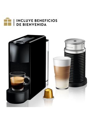 Cafetera de Cápsulas Essenza Mini Negra + Espumador de Leche Aeroccino 3
