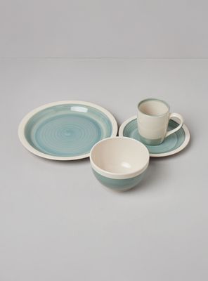 Imagen 2 del producto Set Vajilla 16 Piezas Bicolor Aqua Cerámica