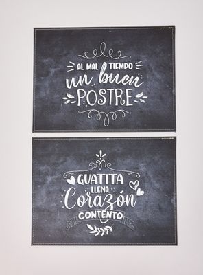 Imagen 2 del producto Pack 4 Individuales Frases 42x32 cm