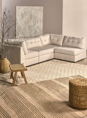 Sofá Seccional Modular Loft Tela 4 cuerpos