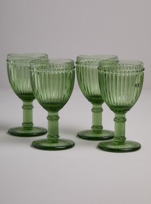 Set 4 Copas Rayas Verde 250 ml