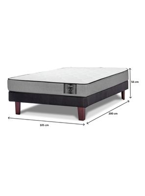 Imagen 2 del producto Cama Europea Star 1.5 Plazas x 200 cm + Repaldo Royal + Velador Rock