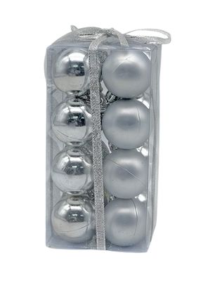 Imagen 2 del producto Set de 16 Esferas Navidad Plateadas 4 cm